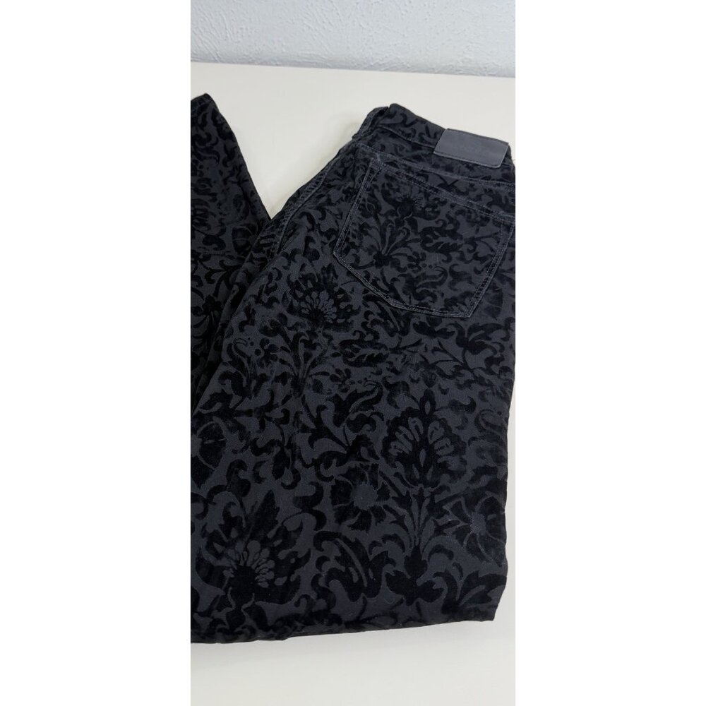 Lauren Ralph Lauren Sz 8 (Actual 30x30) Velvet Floral Pants Straight Stretch EUC - Picture 11 of 11